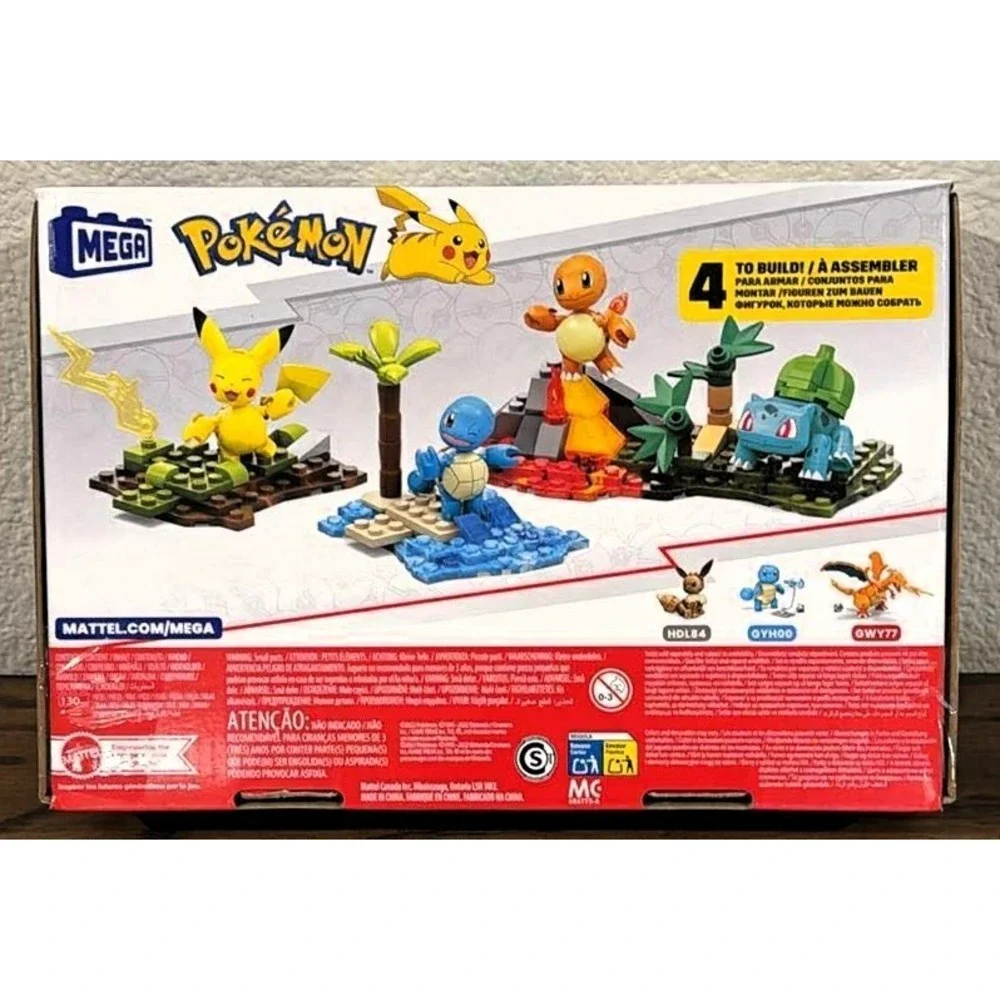 NIB Mattel MEGA Pokémon Kanto Region Team Building Kit Set Toy 130 pieces
